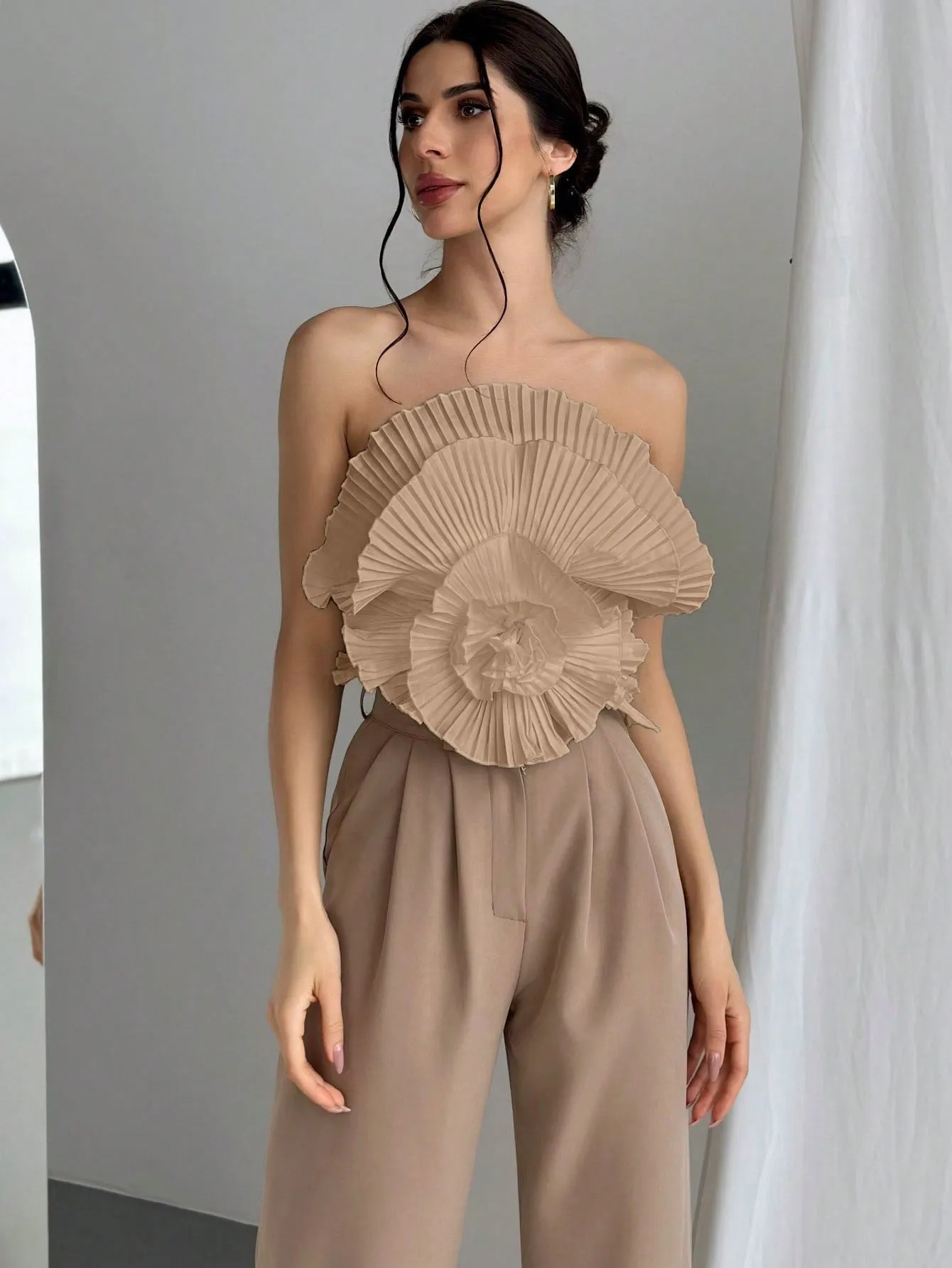 Aloruh Floral Pleated Bandeau