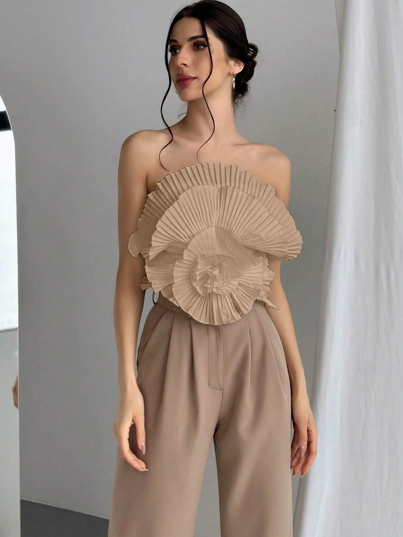 Aloruh Floral Pleated Bandeau