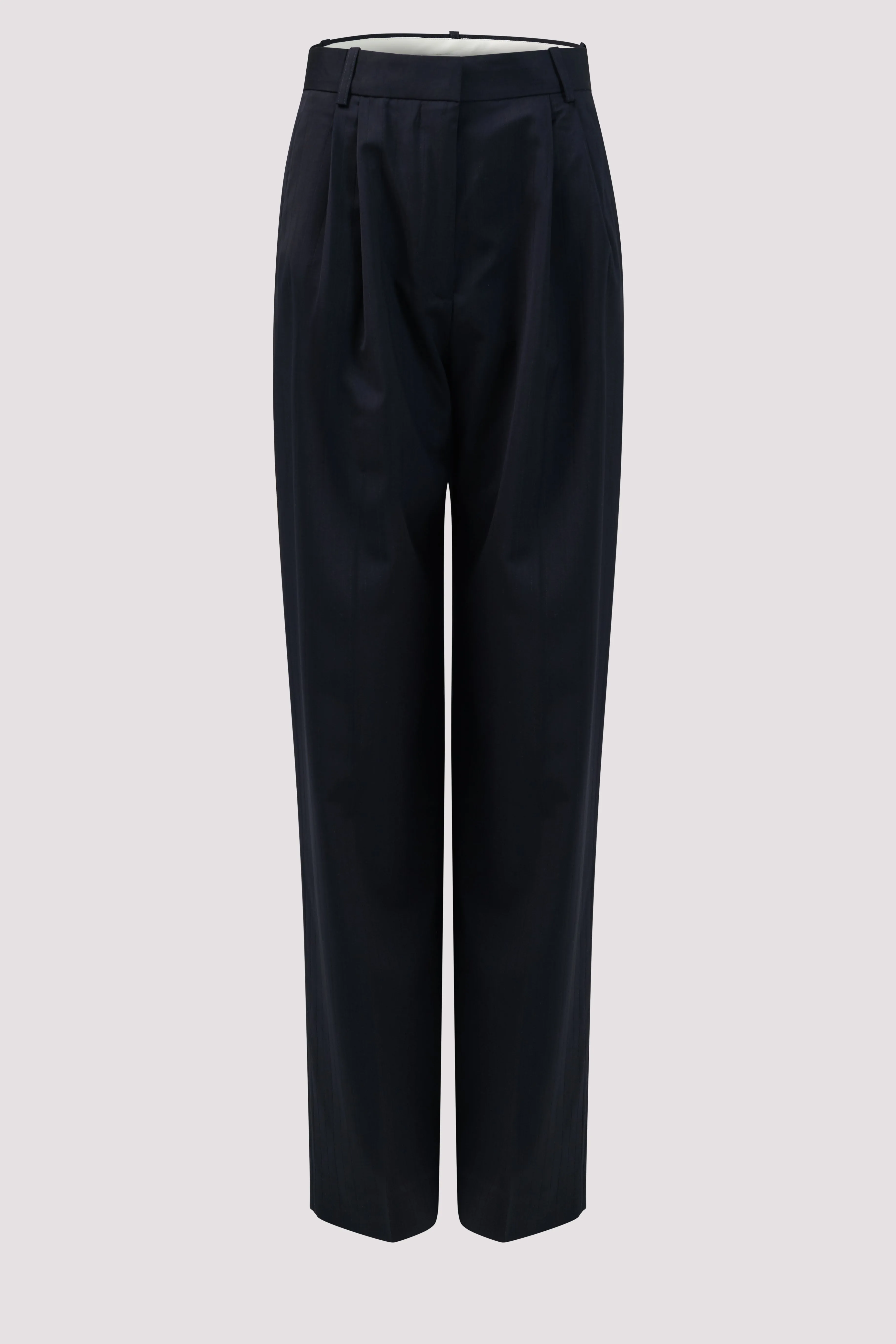 Black Wide Leg Pleated Trousers