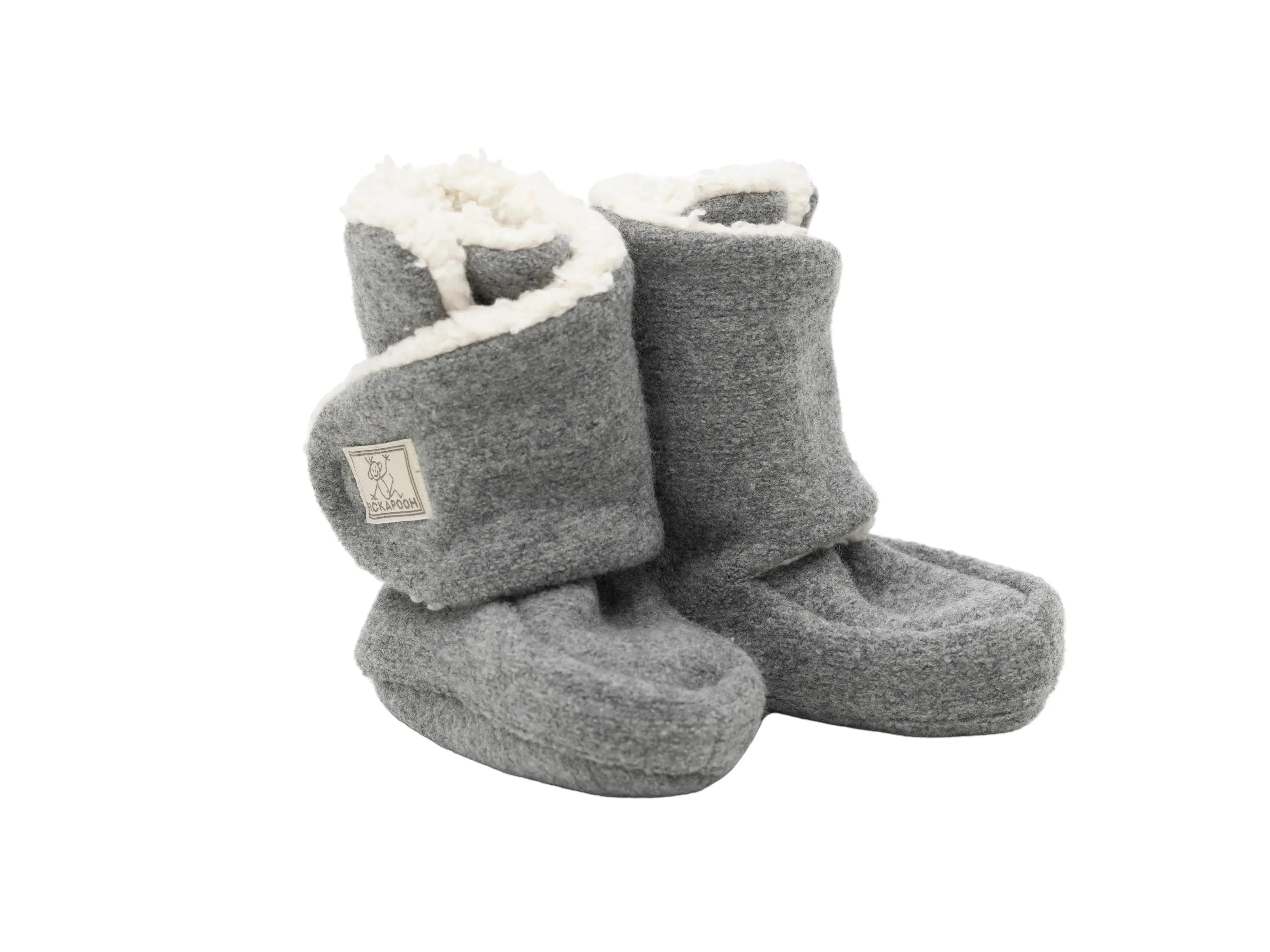 Boiled Wool Booties with Velcro