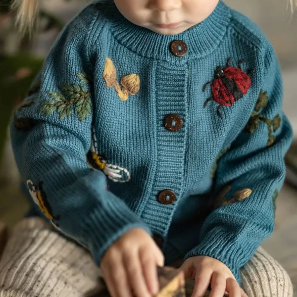 Bugs Life cardigan - Petroleum
