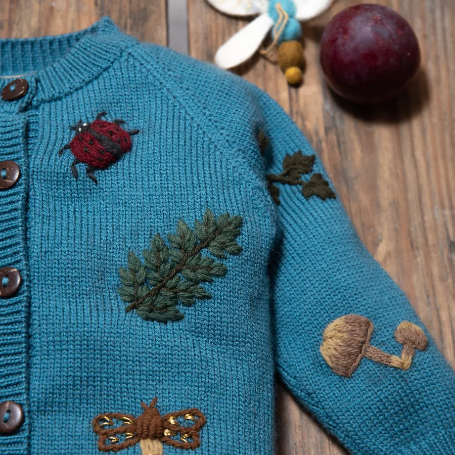 Bugs Life cardigan - Petroleum