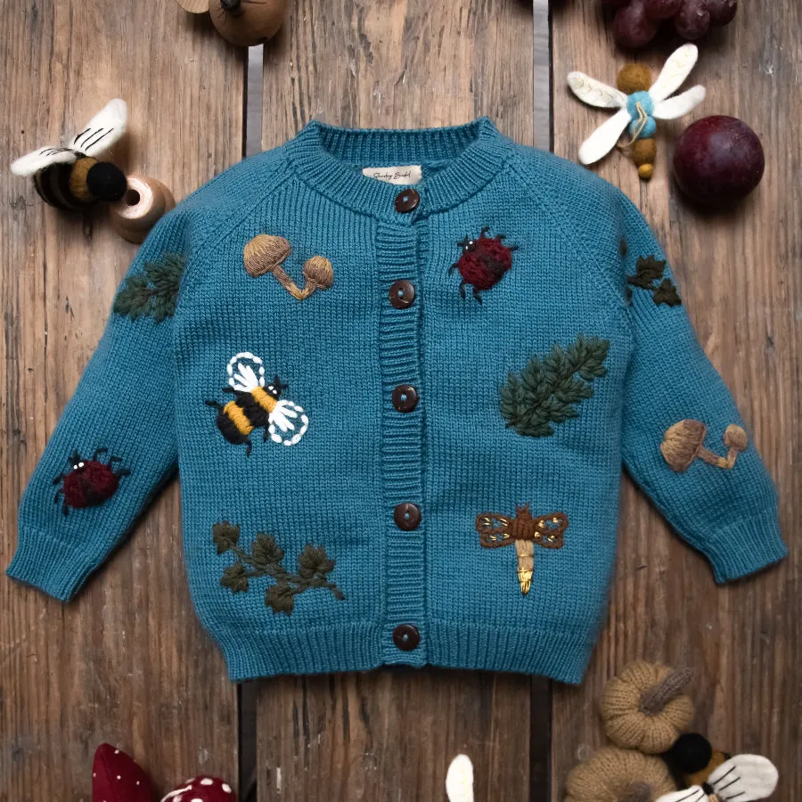 Bugs Life cardigan - Petroleum
