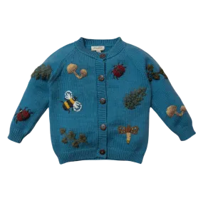 Bugs Life cardigan - Petroleum Bugs Life cardigan - Petroleum