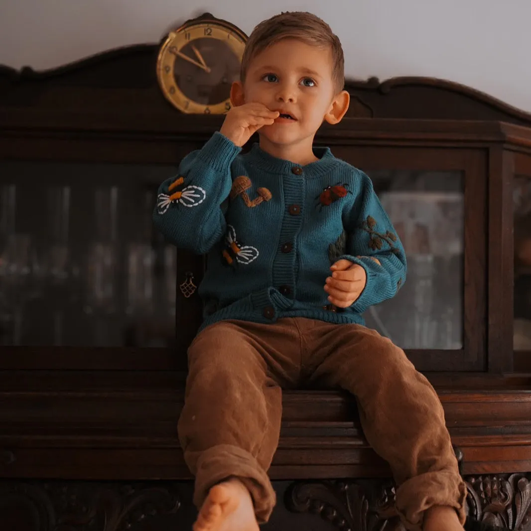 Bugs Life cardigan - Petroleum