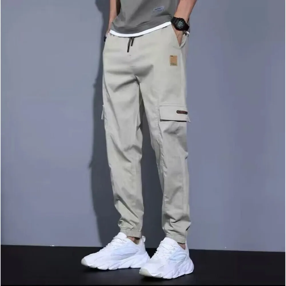 Cargo trousers for men - Casual jogging trousers with pockets, elasticated drawstring