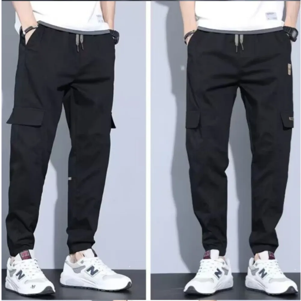 Cargo trousers for men - Casual jogging trousers with pockets, elasticated drawstring