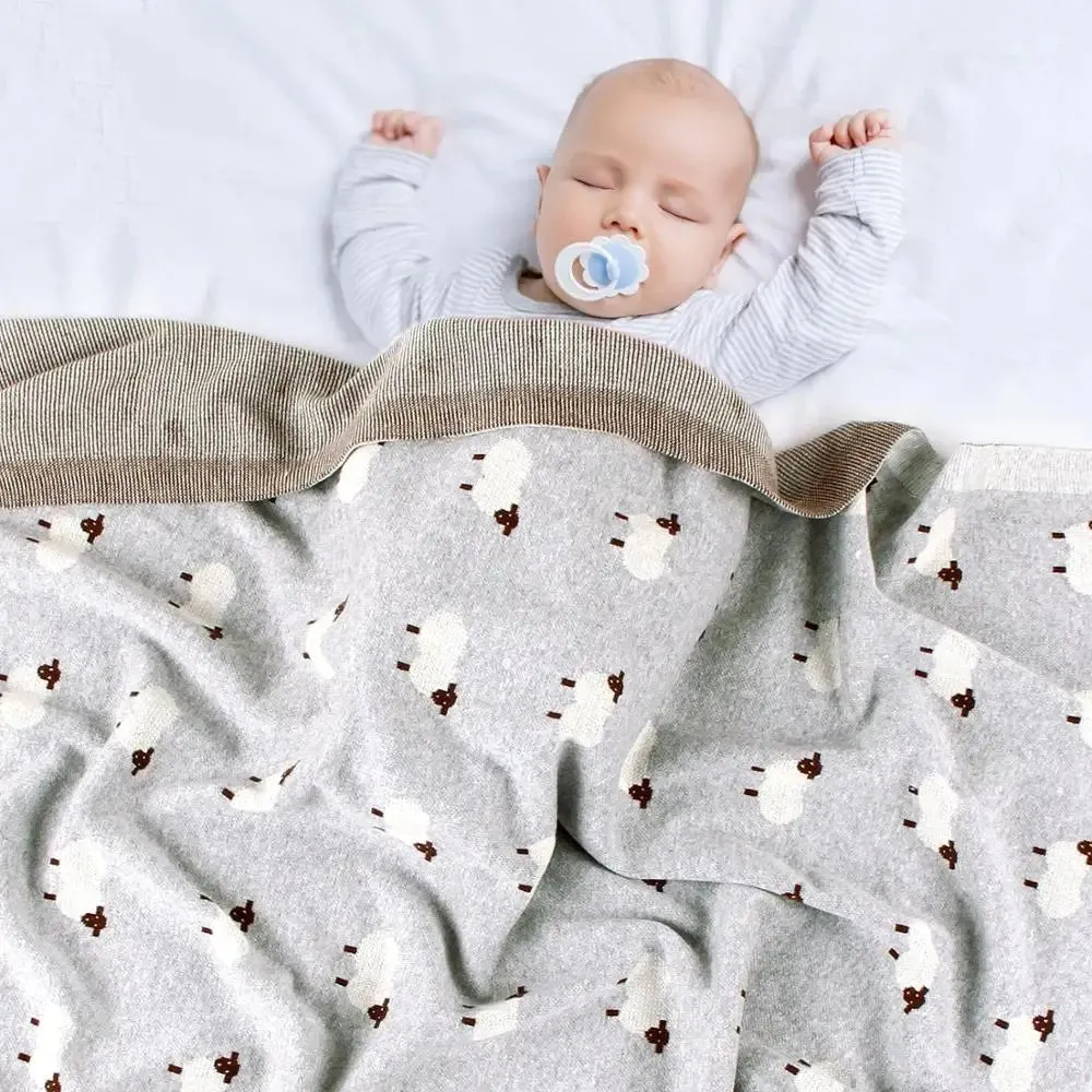 Cartoon Alpaca Baby Blanket