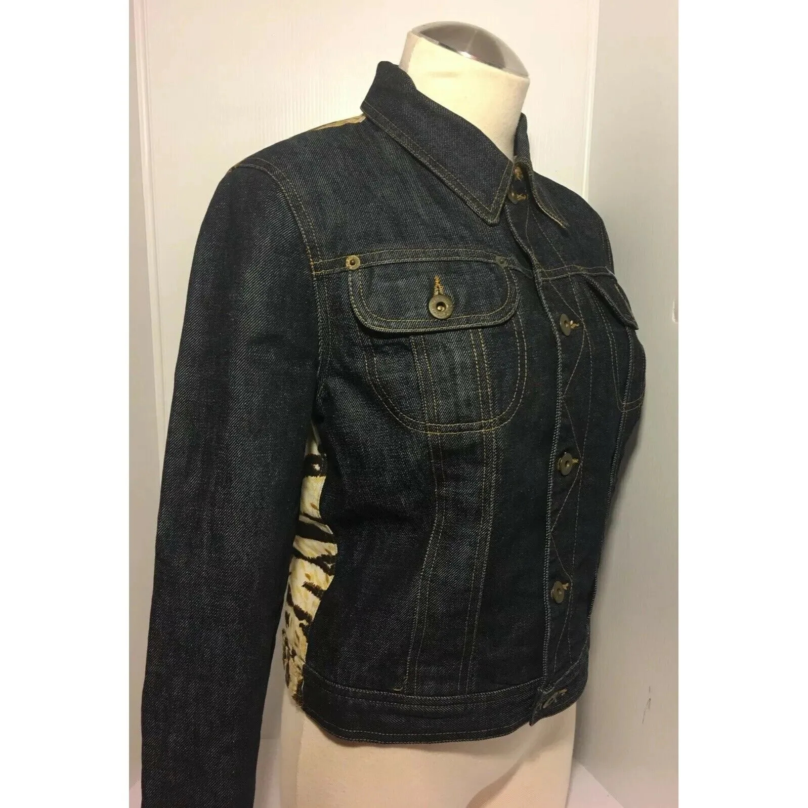 Dolce & Gabbana denim & leopard print jacket