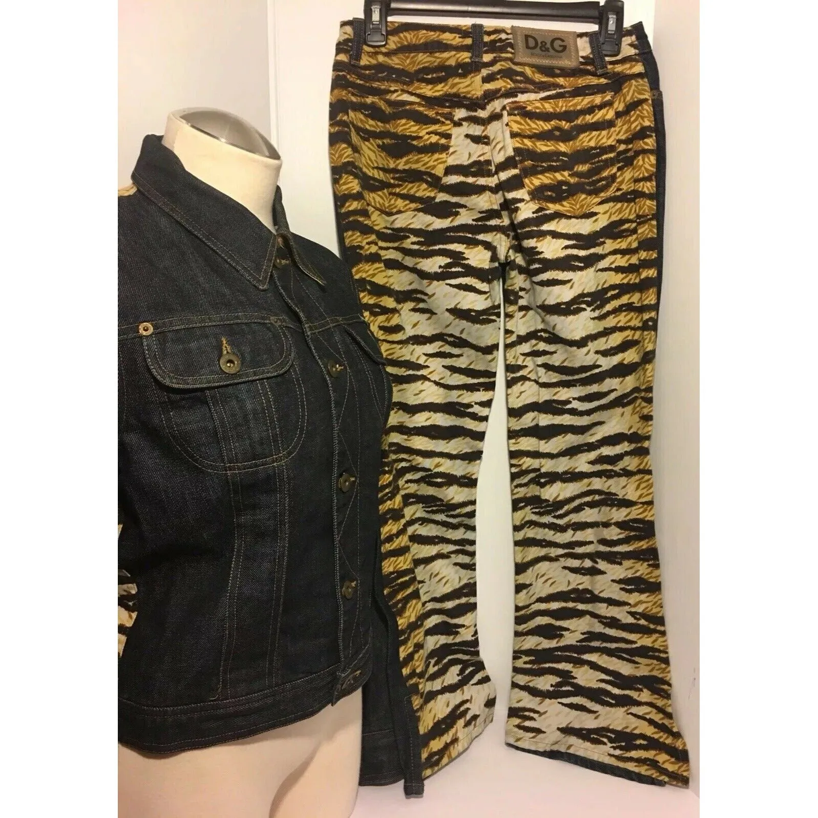 Dolce & Gabbana denim & leopard print jacket