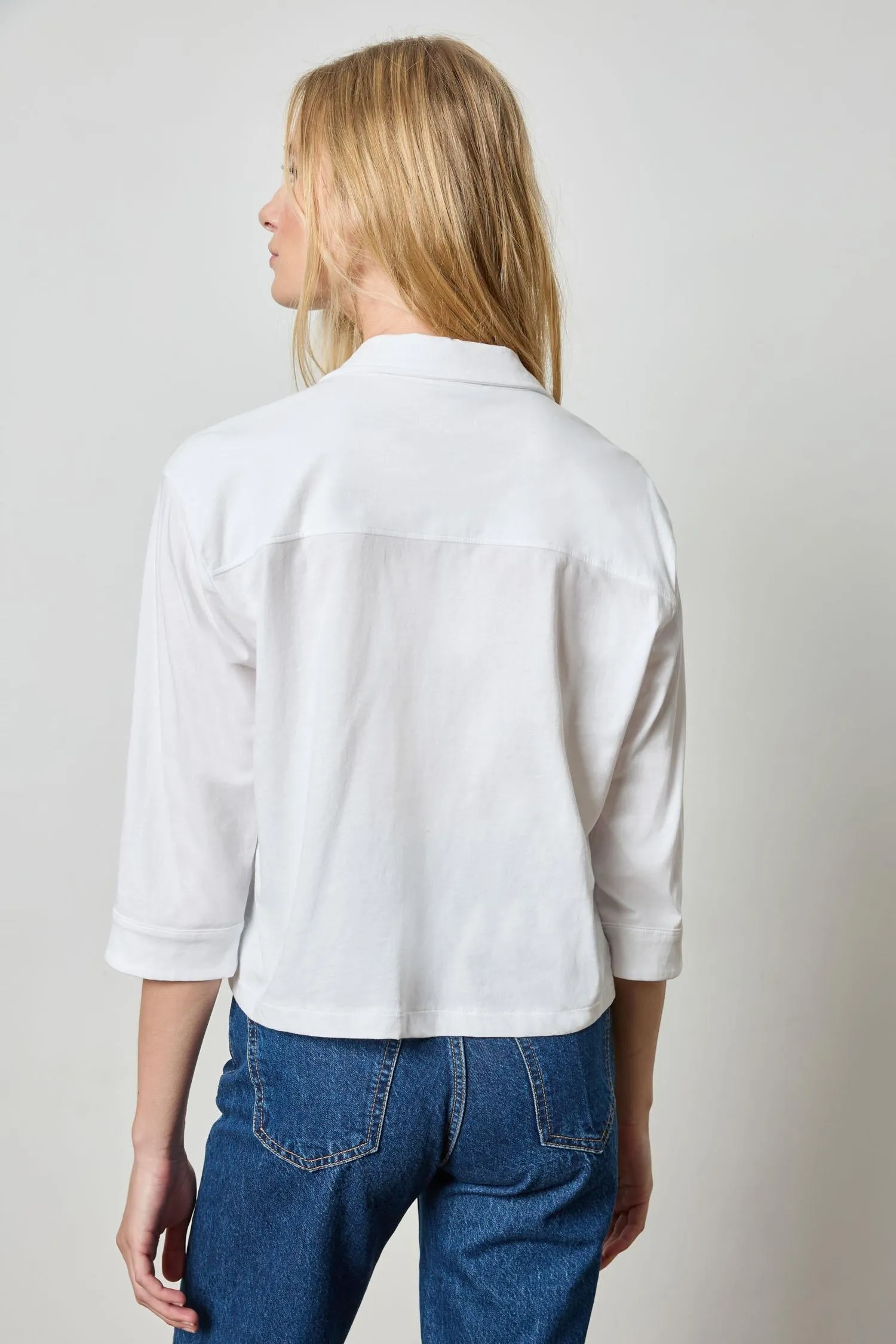 Easy Button Down Tee - White