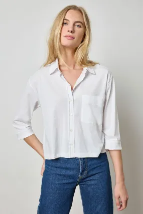 Easy Button Down Tee - White