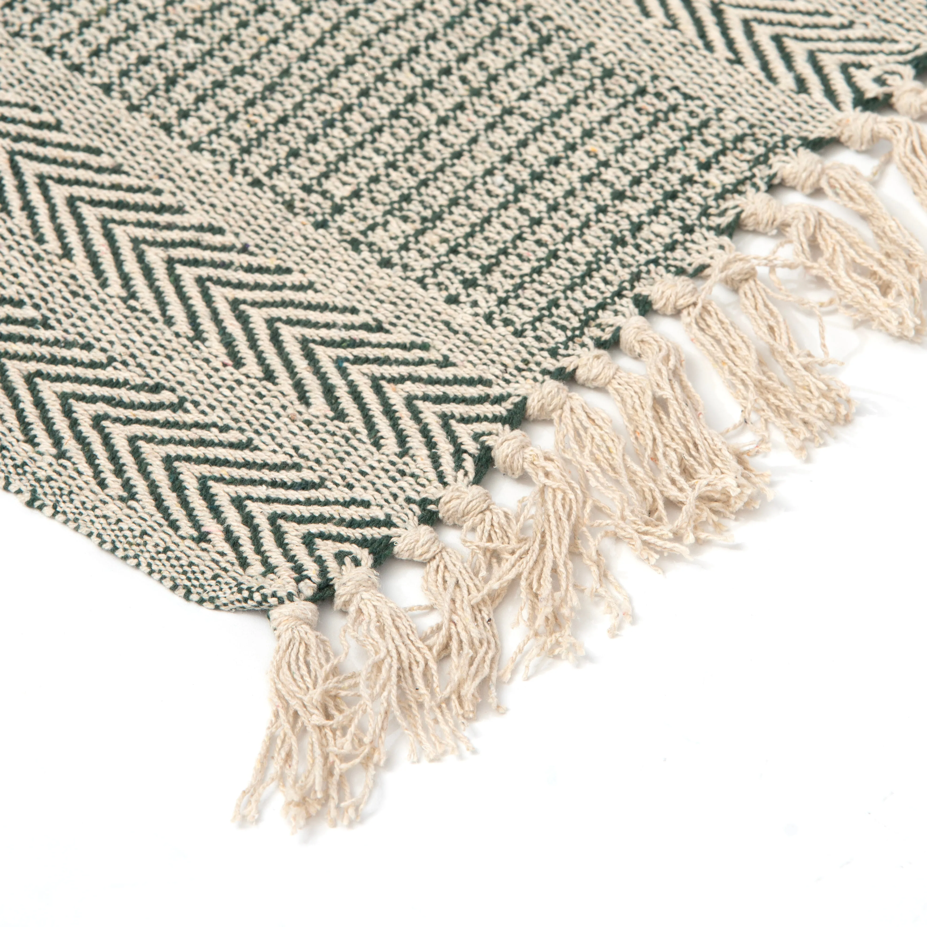 Emerald Cotton Throw - Hand Knitted