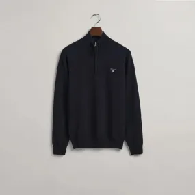 GANT Men's Super Fine Lambswool Half Zip Sweater Marine