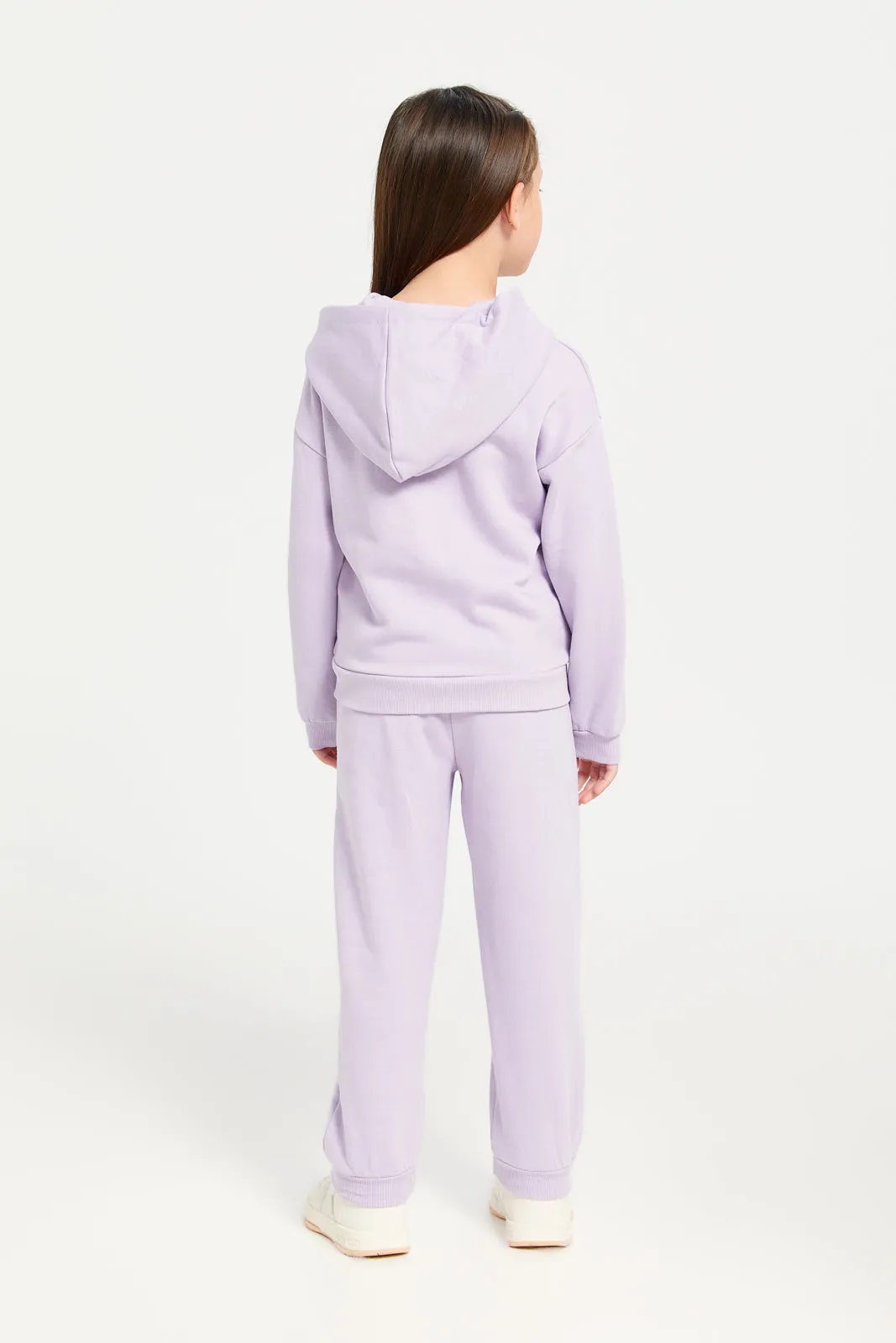 Girls Lilac Embellished Jogger Set (2 Piece)