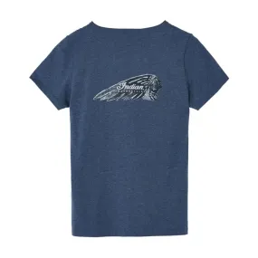 Indian Motorcycle  Womens Contrast Headdress T-Shirt Tee Lightweight Comfy Blue