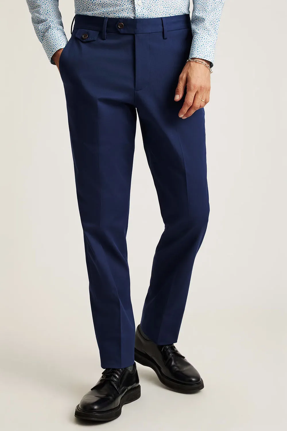 ITALIAN STRETCH COTTON SUIT PANT - ROYAL BLUE