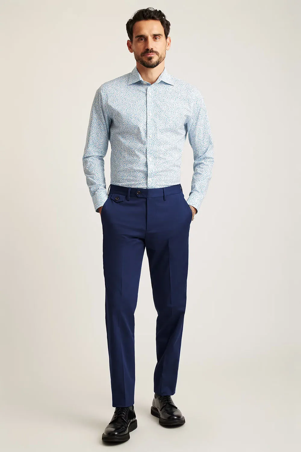 ITALIAN STRETCH COTTON SUIT PANT - ROYAL BLUE