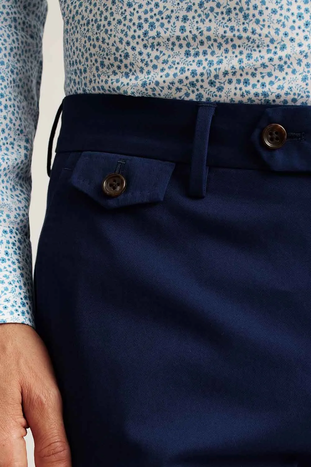 ITALIAN STRETCH COTTON SUIT PANT - ROYAL BLUE
