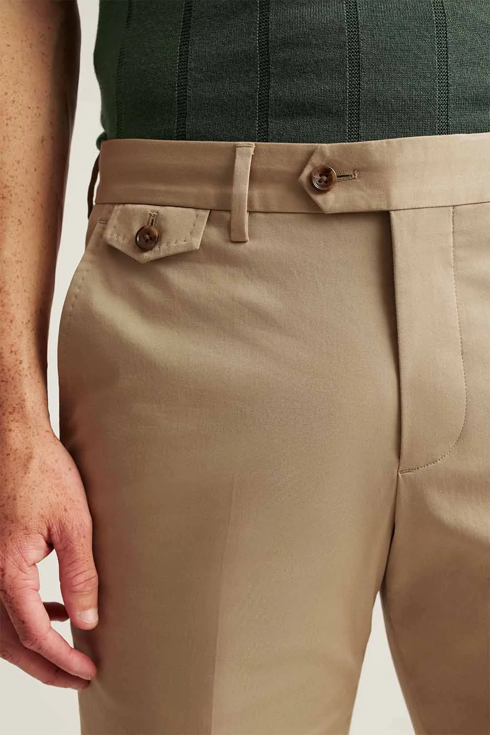 JETSETTER ITALIAN COTTON PANT British Khaki