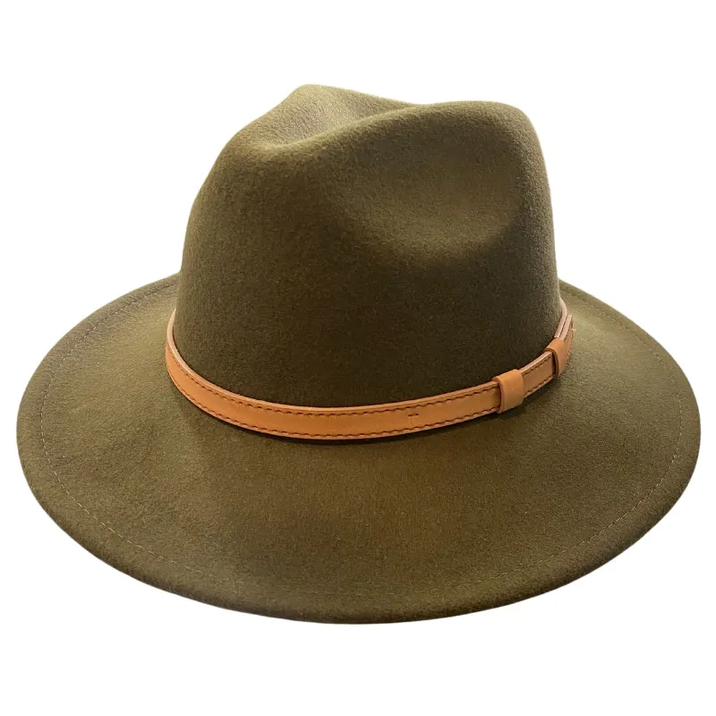 Ladies' Wool Fedora Brown Band
