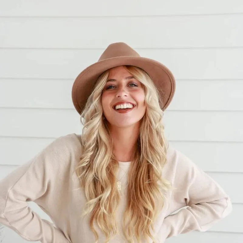 Ladies' Wool Fedora Brown Band