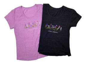 Levitate Flowers - Womens Hi-Low Scoop T-Shirt