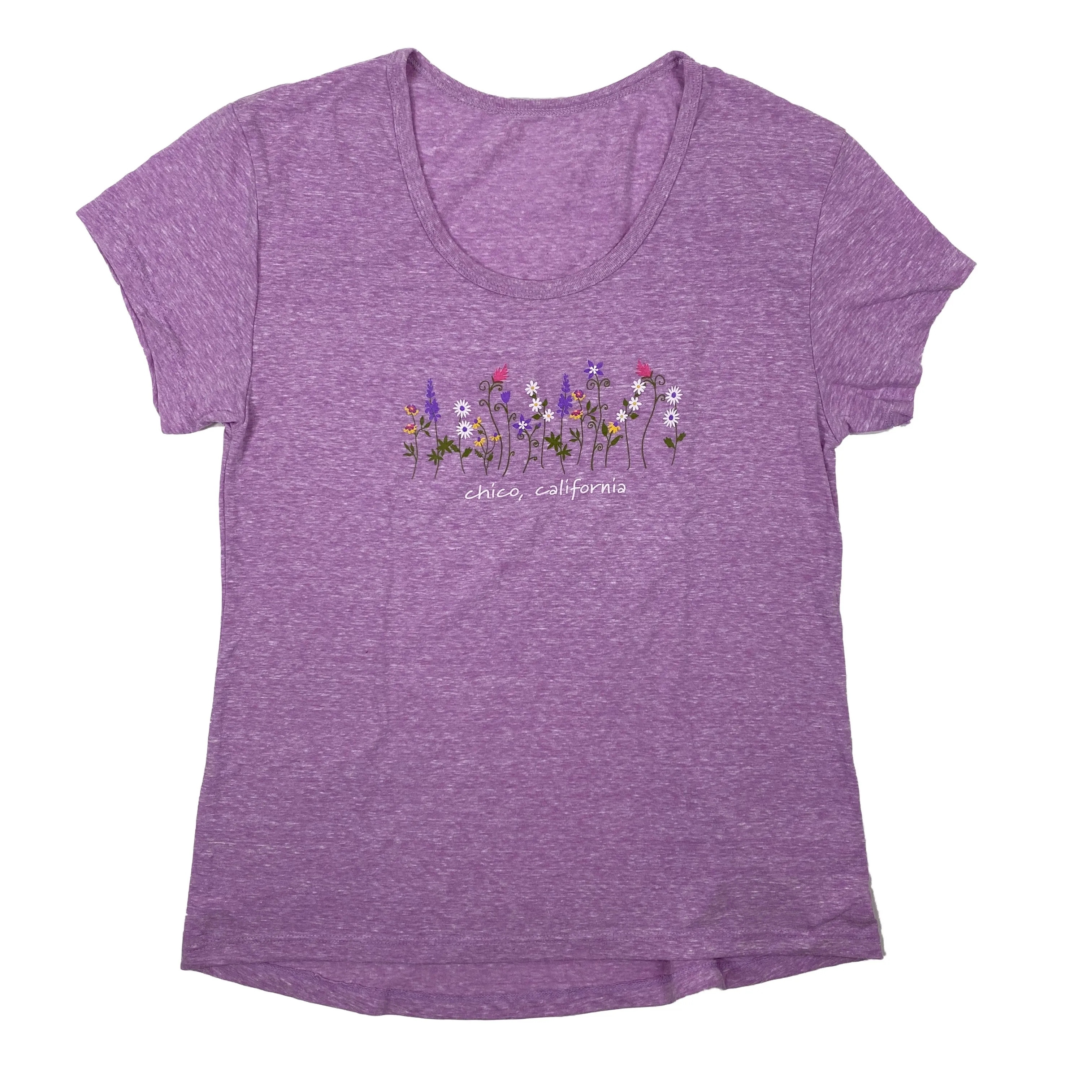 Levitate Flowers - Womens Hi-Low Scoop T-Shirt