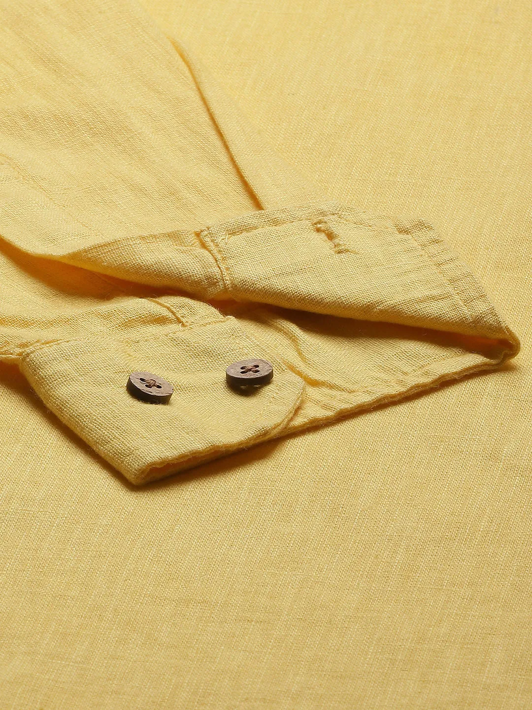 Men Yellow Comfort Slim Fit Short Kurta
