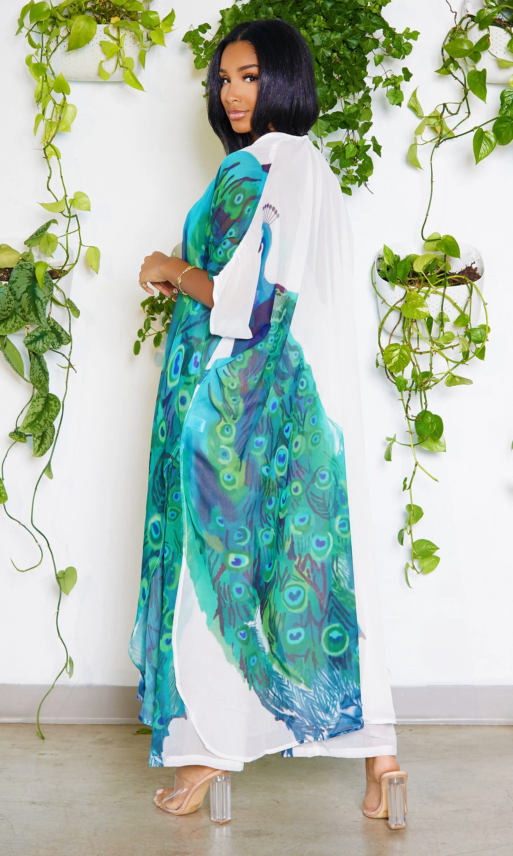 Peacock In Paradise | Kimono Pants Set FINAL SALE