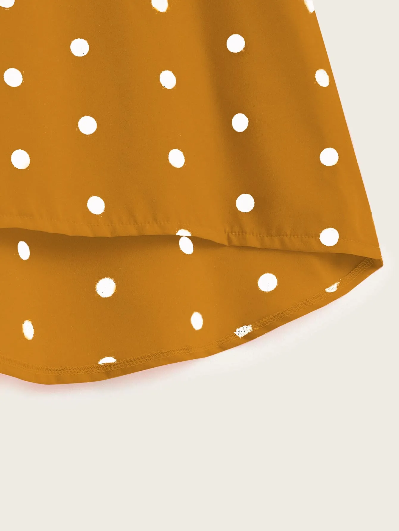 Polka Dot High Low Short Sleeve Round Neck Regular Plus Size Blouse