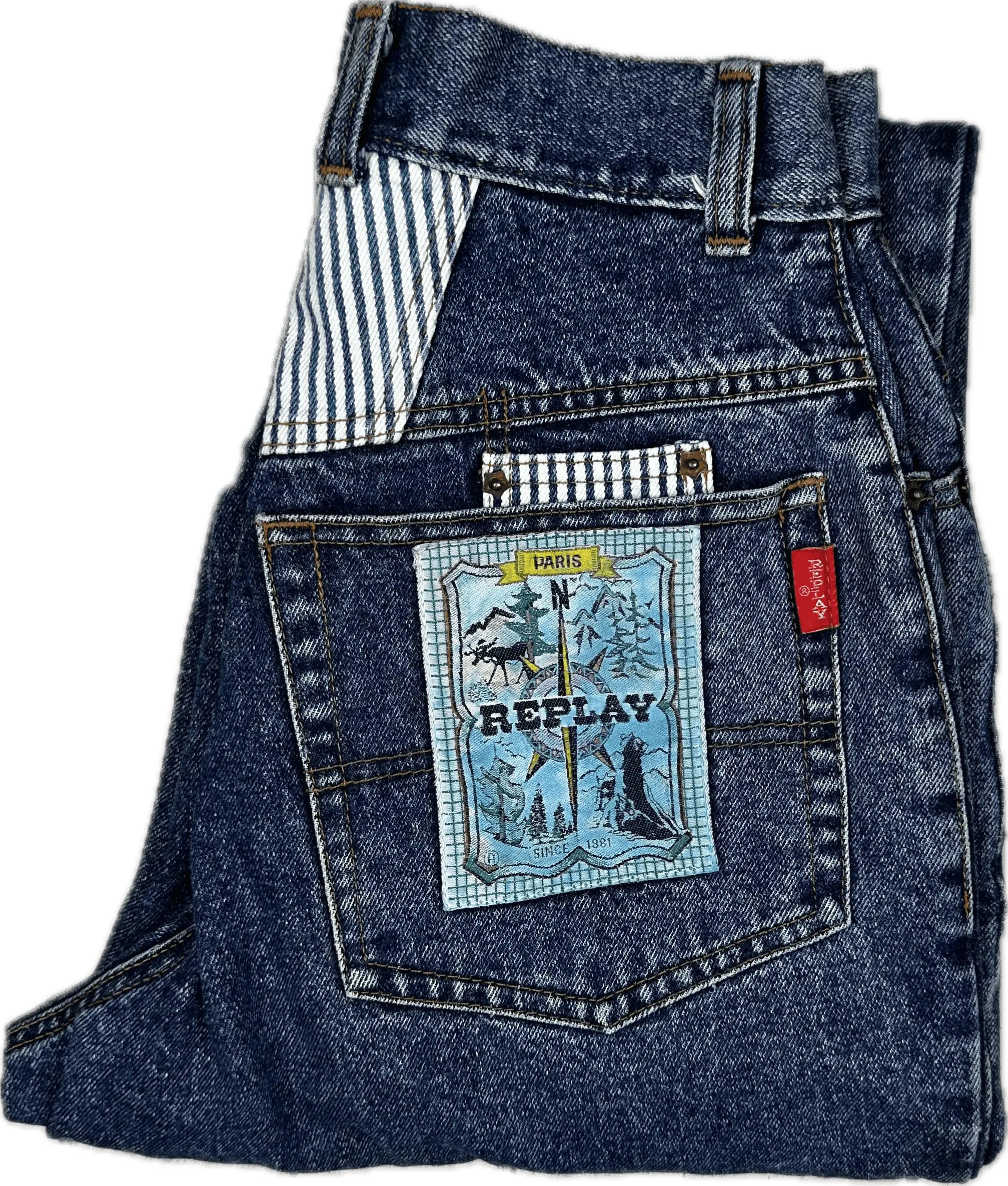 Replay 1980's Vintage Aussie Made Baggy Jeans- Suit Size 8