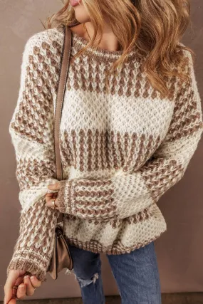 Saddle Stripe Knitted Sweater