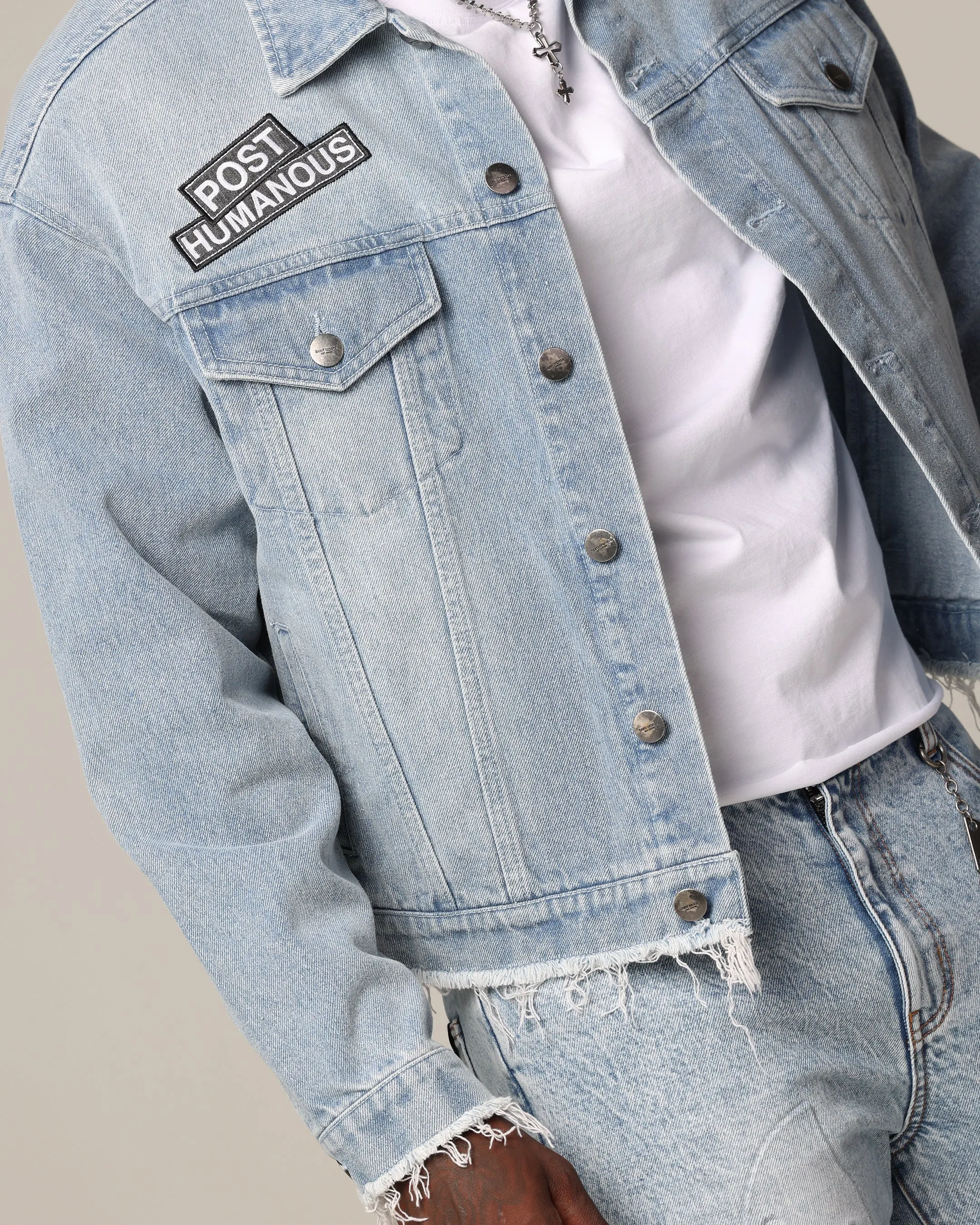 Saint Morta Post Humanous Denim Jacket Blue Wash