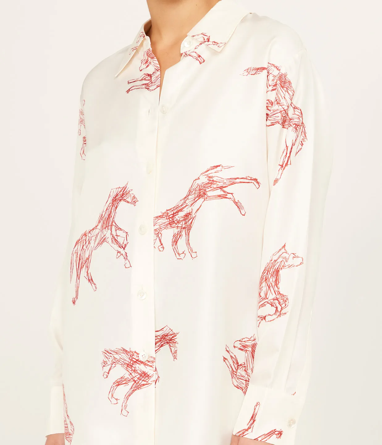 Silk Ballpoint Horse Shirt