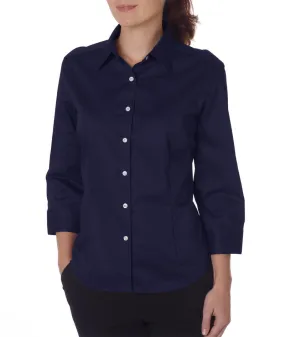 van heusen ladies' 3/4-sleeve dress twill - navy (2xl)