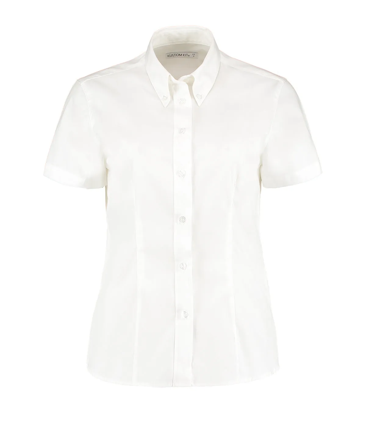 Womens corporate Oxford blouse short-sleeved (tailored fit) | White