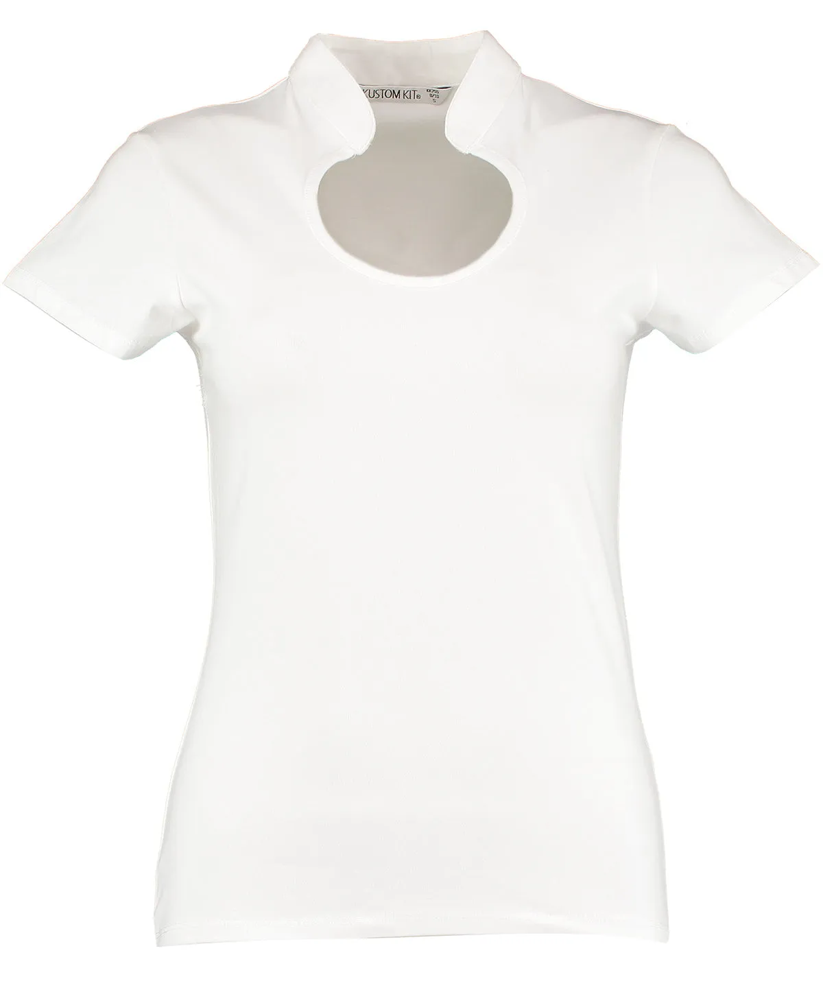 Womens corporate top keyhole neck (regular fit) | White