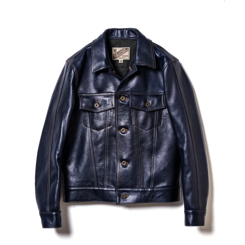 Y'2 Leather IB-139  Indigo Horse Hide Type 3