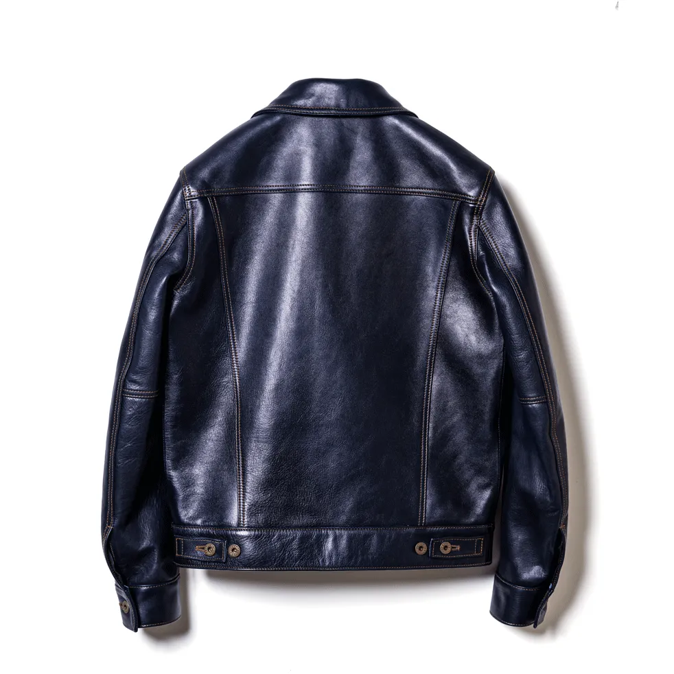 Y'2 Leather IB-139  Indigo Horse Hide Type 3