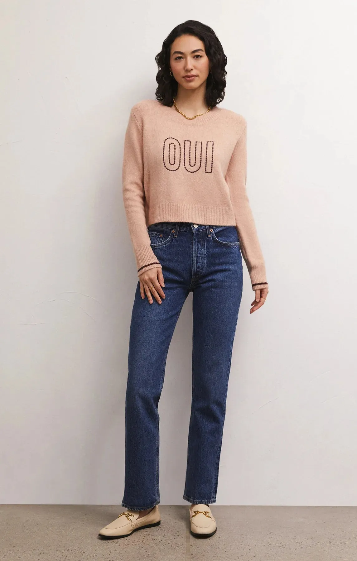 Z Supply Oui Sweater - Soft Pink